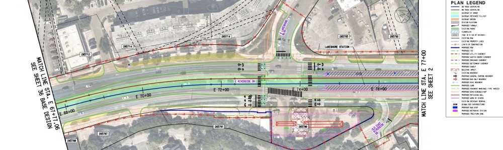 The new South Shore high-rise will be located next to the Project Connect rail line's planned Riverside station. (Courtesy Austin Transit Partnership)