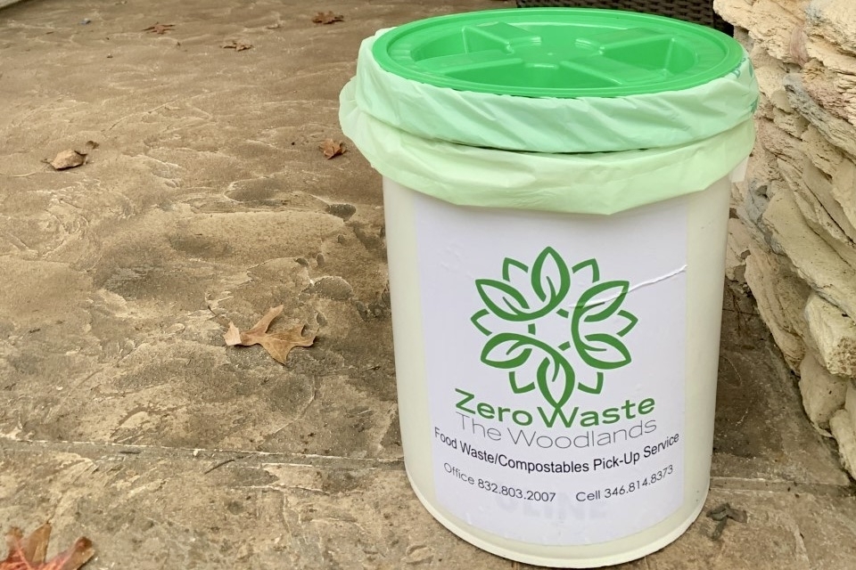 Subscribers of Zero Waste Houston are provided with a 5 gallon bucket to fill with food waste and is picked up weekly. (Courtesy Zero Waste Houston)
