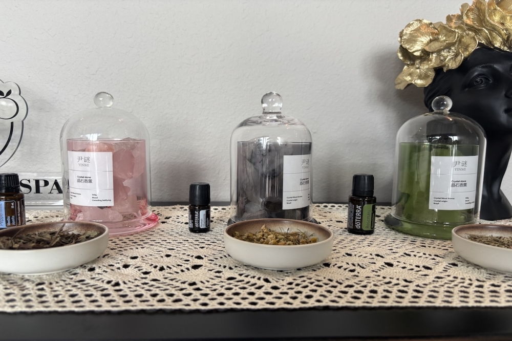Nova Head Spa also offers a variety of aromatherapy products and services on top of their traditional spa and massages, owner Ping Xia said. (Andrew Creelman/Community Impact)