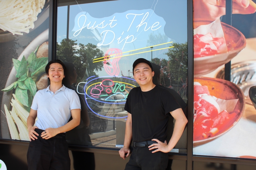 Nelson (left) and Nick Lin own and operate Soupleaf with their mother, Jun Lin. (Sarah Hernandez/Community Impact)