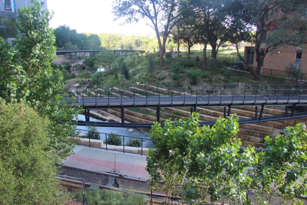The Waterline property has several direct connections to the improved Waterloo Greenway, including several new bridge crossings. (Ben Thompson/Community Impact)