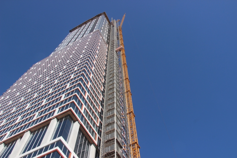 Waterline's official topping out at 1,025 feet will be marked by the project team on Aug. 1. (Ben Thompson/Community Impact)