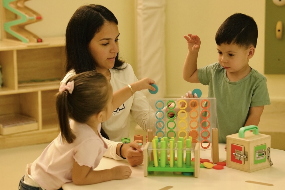 Parents will be able to receive up to two hours of child care while sitting in the studio’s on-site coffee shop or participating in a fitness class. (Courtesy Aleoli Me Time Studio)