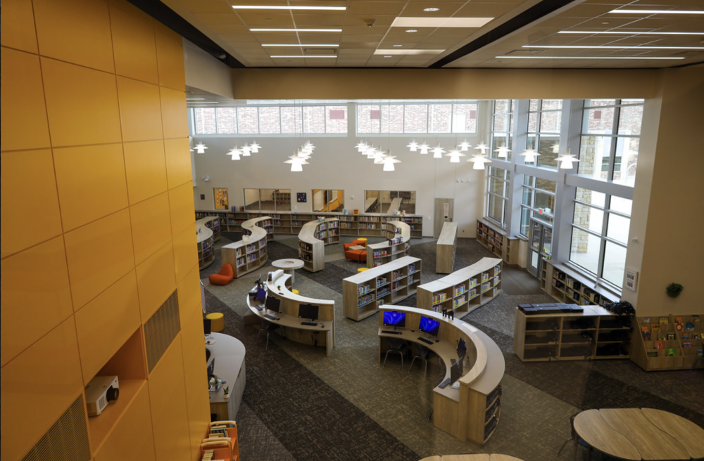 The elementary school is centered around a library, which is important to the campus' namesakes. (Courtesy Katy ISD)