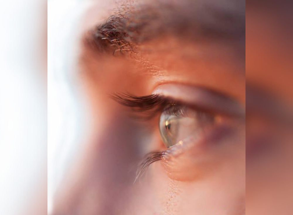 Eye patient looking into distance