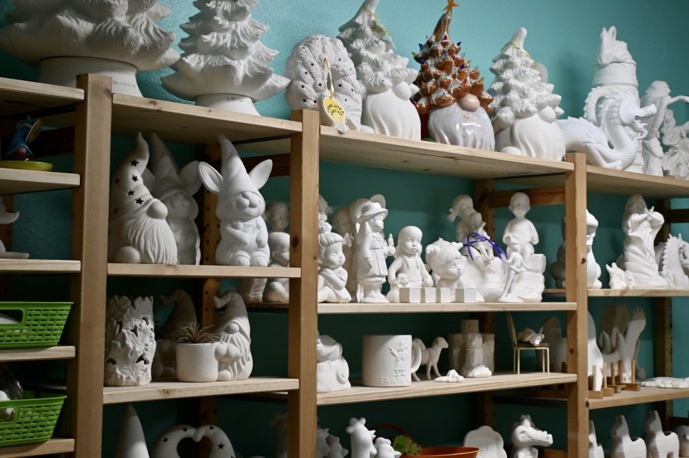 The Ceramic and Pottery Center sells seasonal, ready-to-paint pottery for customers not interested in making their own. (Roo Moody/Community Impact)