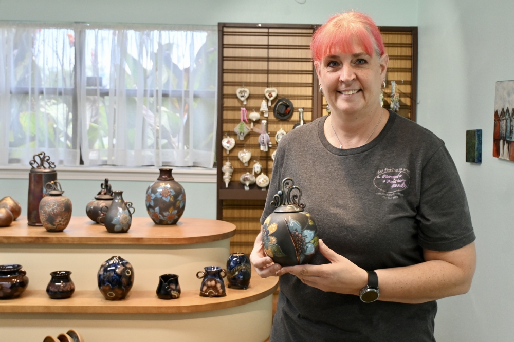 Meyer is a member of Salt Grass Potters and displays her work at the guild's exhibitions. (Roo Moody/Community Impact)