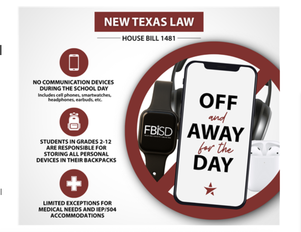 Infographic posted on the district website outlines the approved policy. (Courtesy Fort Bend ISD)