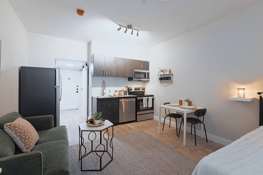 The complex offers studio apartments. (Courtesy Veer Apartments)