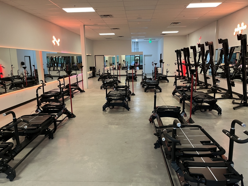 Reformer pilates equipment in Pilates studio