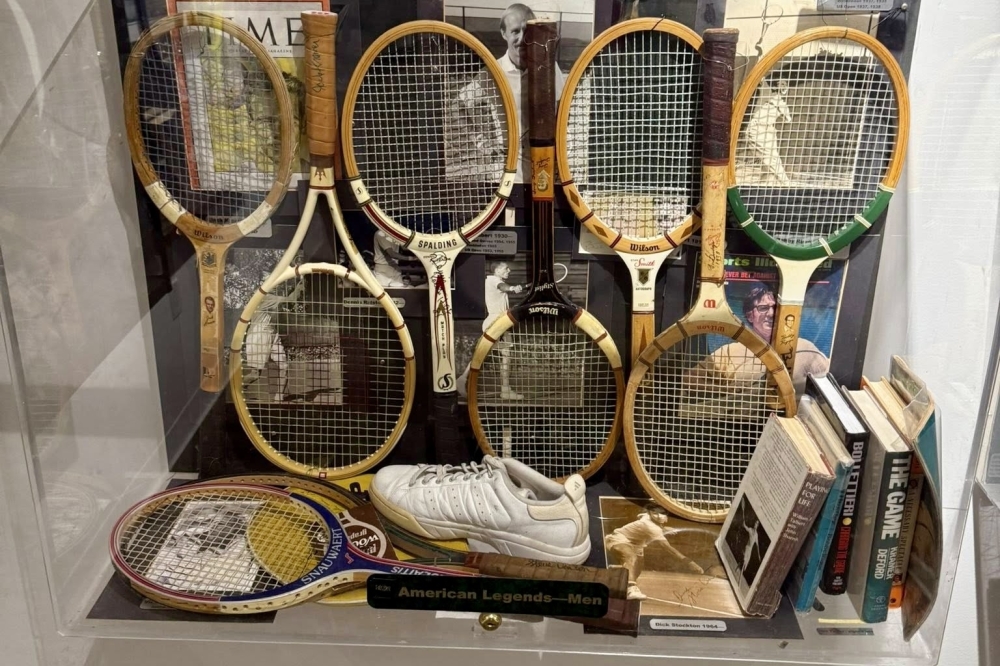 The museum features more than 200 signed racquets, along with photographs and memorabilia spanning several decades. (Courtesy Richard Cutler via Facebook)