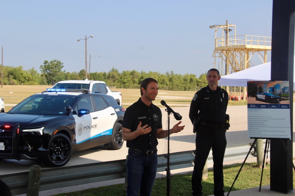 Council member Ryan Alter credited Austin's 'forward-thinking' fleet department for its ongoing vehicle electrification strategy. (Ben Thompson/Community Impact)
