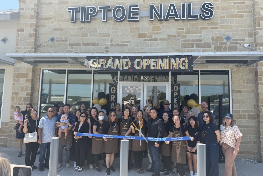 TipToe Nails recently opened in Dripping Springs, celebrating with a ribbon cutting ceremony in partnership with Dripping Springs Chamber of Commerce to mark the occasion. (Judy LeBas/Community Impact)