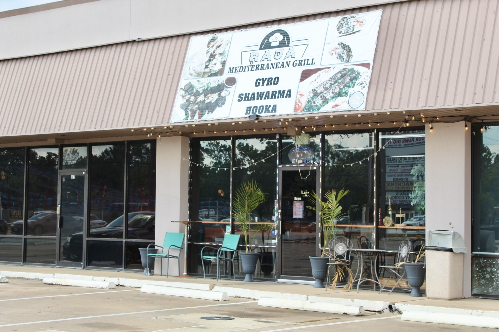 Raja Mediterranean Food & Sweets on Jones Road in 2024. (Jovanna Aguilar/Community Impact)
