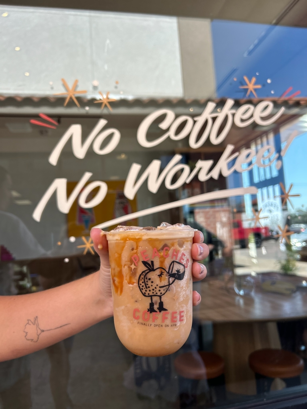 The coffee shop also operates a coffee trailer in South Austin. (Courtesy Peaches Coffee)