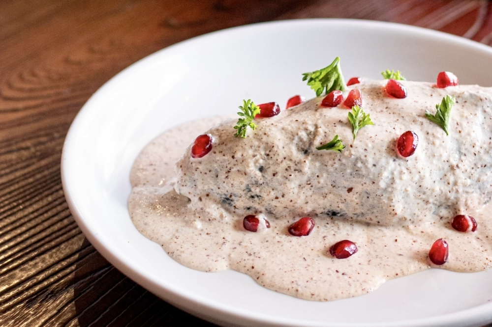 The chile en nogada ($28) is made with a creamy walnut sauce and filled with ground meat. (Courtesy Letty's Authentic Mexican Cocina)