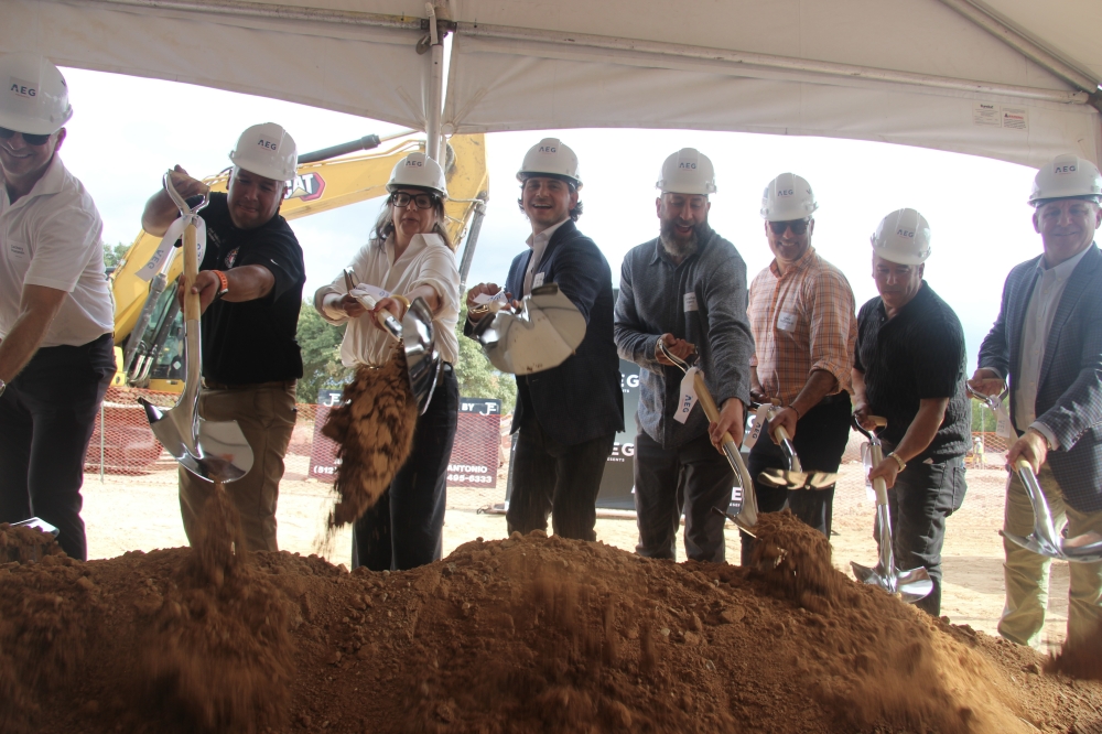 Representatives from AEG Presents, the River Park development team and Austin marked the groundbreaking for a new music venue in the expansive mixed-use project Sept. 24. (Ben Thompson/Community Impact)