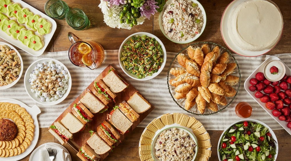 Chicken salad on table