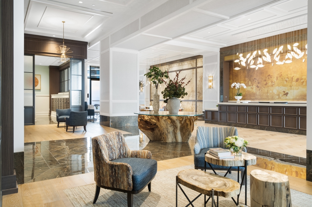 The development includes a lobby lounge area and business center. (Courtesy Jin Park, Hanover Company)