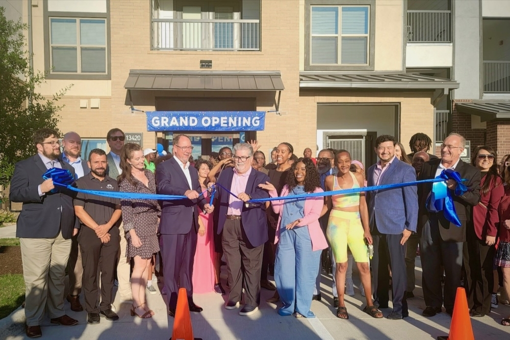 At the grand opening were officials from Palladium Houston Ella, Harris County Housing Finance Corporation, Harris County Housing & Community Development Department, Harris County Precinct 1, Rep. Senfronia Thompson's office and residents. (Courtesy Palladium USA)