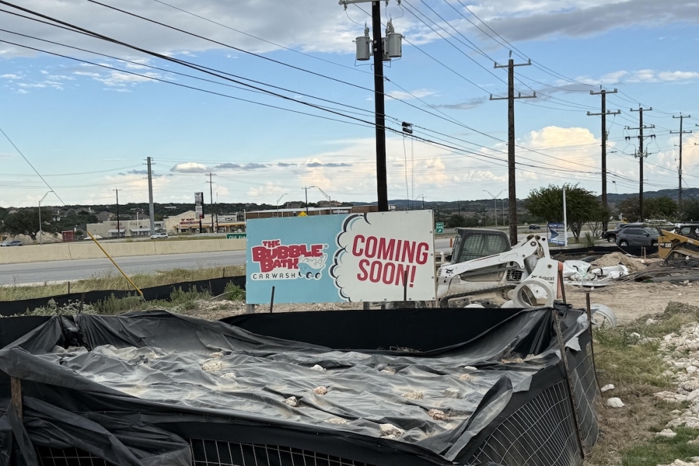 The Bubble Bath Car Wash's newest location is coming soon near Fair Oaks Ranch, just off of I-10. (Andrew Creelman/Community Impact)