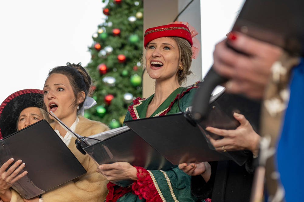 Carolers singing in Boerne