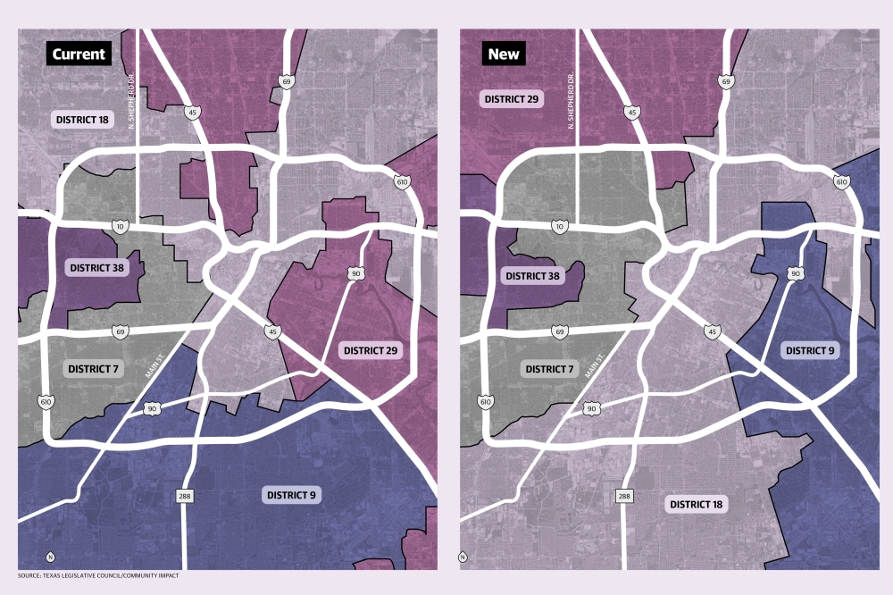 Current vs. new congressional map.
