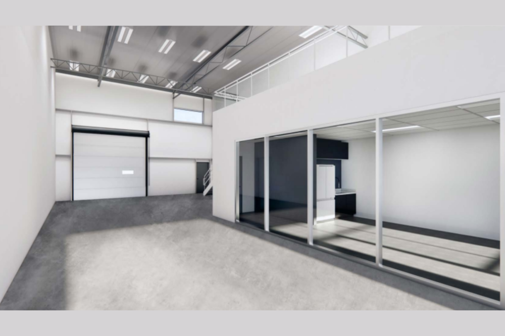 Interior of commercial warehouse in Buda