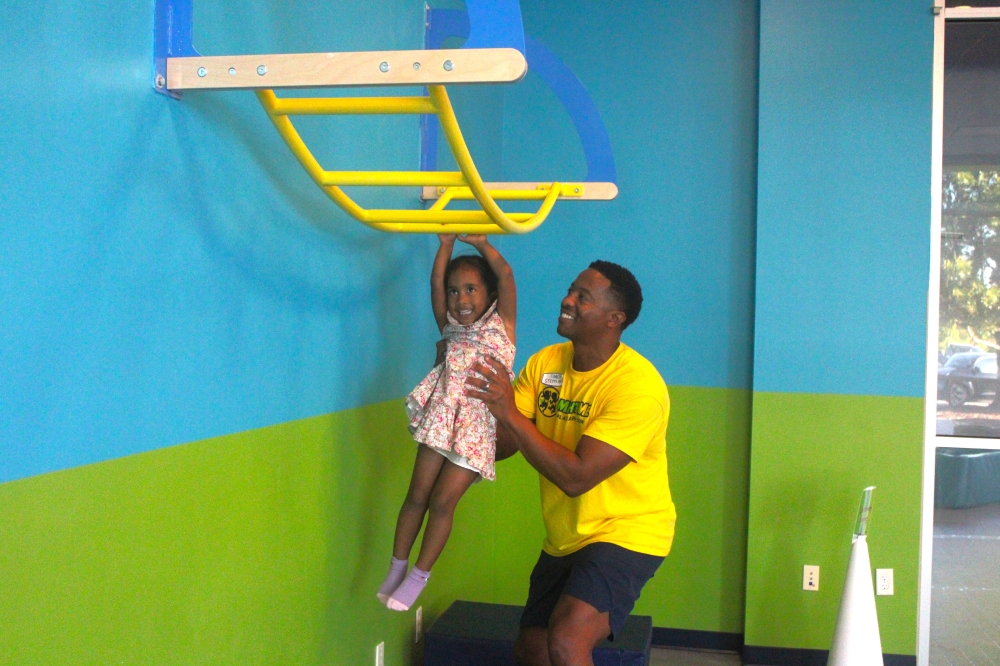 Child on monkey bars in Frisco