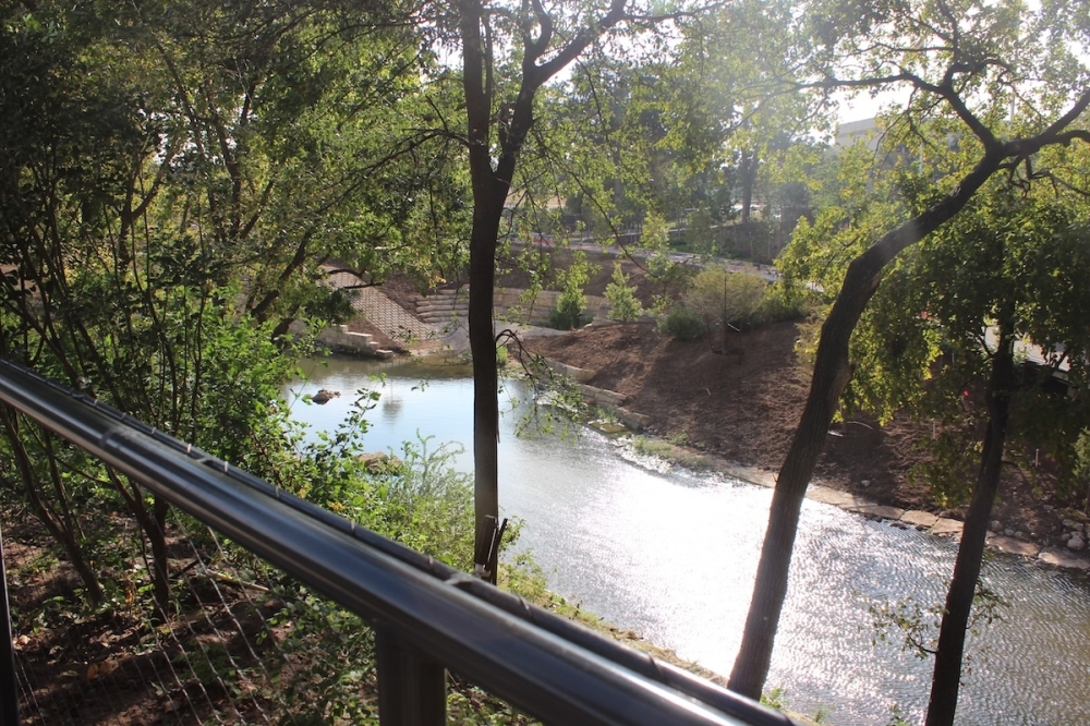 The biofiltration pond (not pictured) will filter stormwater and improve water quality in Waller Creek (pictured) (Haley McLeod/Community Impact)