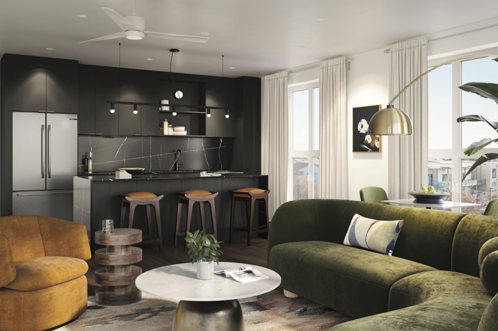 The Code will offer studios to two-bedrooms that may be used as permanent residences as well as short-term or long-term rentals. (Rendering courtesy Pearlstone Partners)