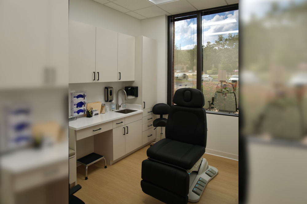 Patient chair at best dermatologist in Austin