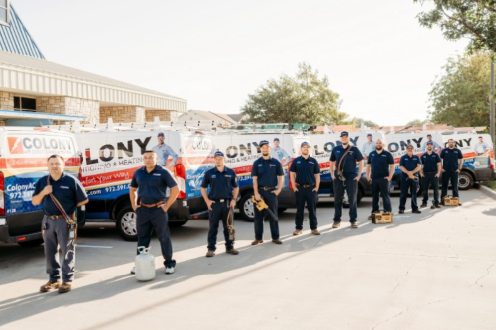 HVAC repair team Frisco group photo