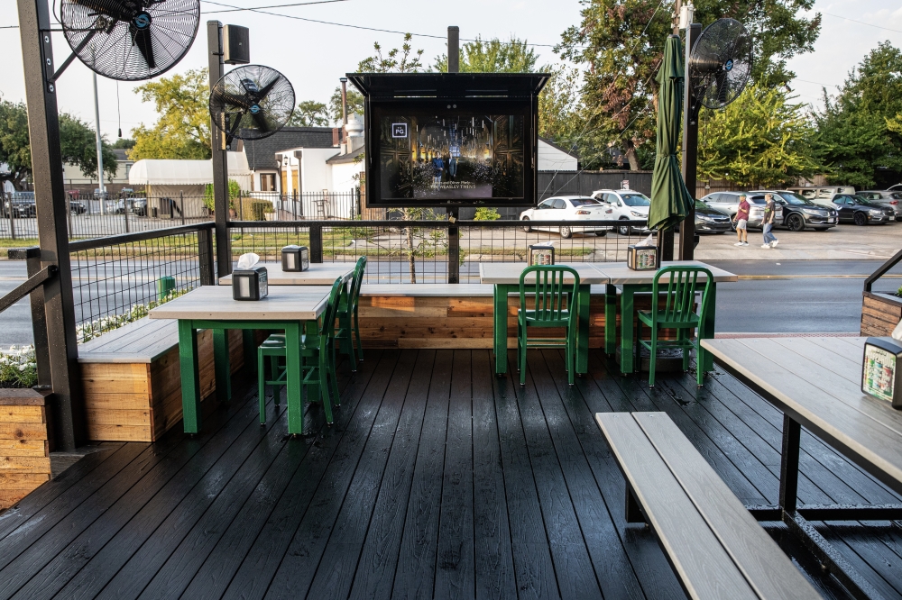 The Montrose location includes a 1,000-square-foot patio with a TV. (Courtesy The Taco Stand)