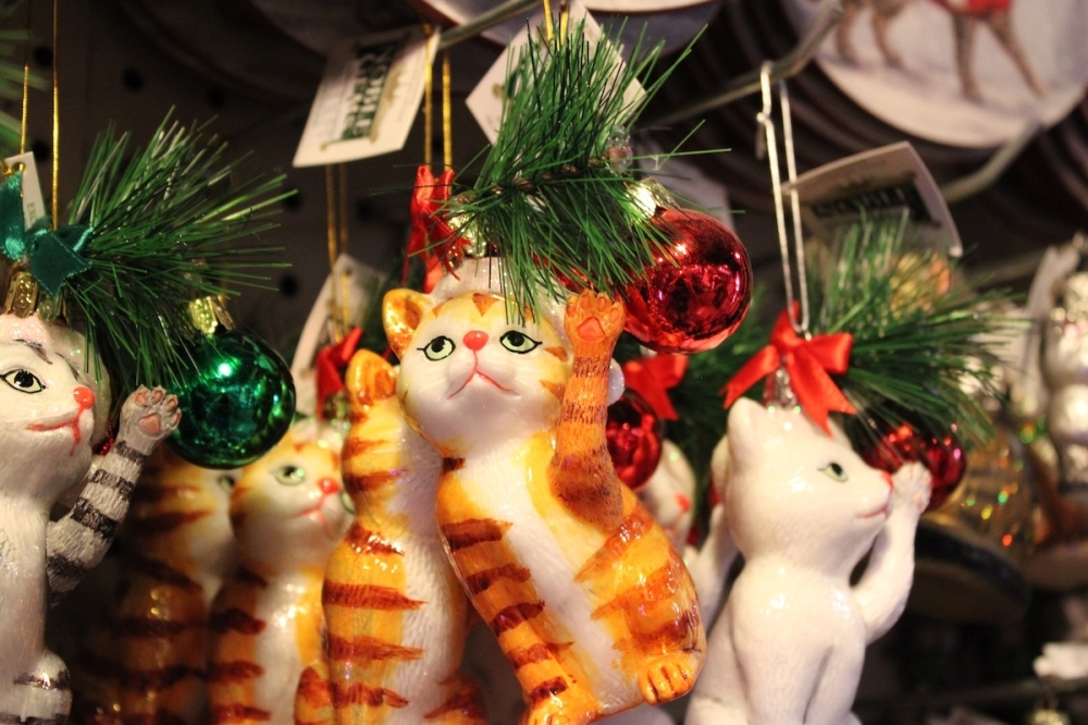 This cat ornament is one of thousands on displays at The Christmas Shoppe in Boerne. (Andrew Creelman/Community Impact)