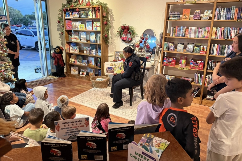 The bookstore recently hosted a story time with the Missouri City Fire and Rescue Services. (Courtesy Books & More)