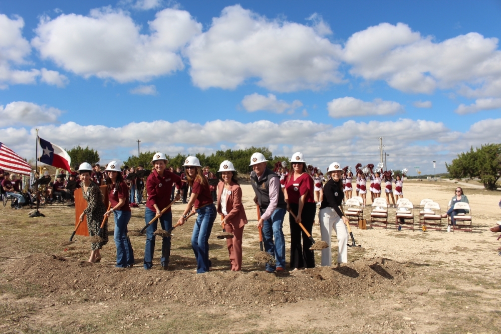 The Dripping Springs ISD board of trustees broke ground on the 18+ facility on Nov. 13. (Sienna Wight/Community Impact)