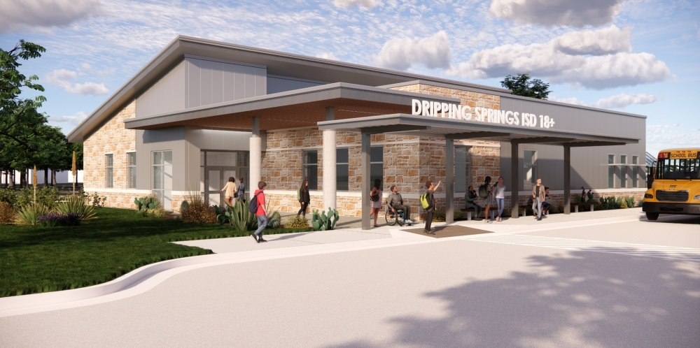 At a oct. 27 board meeting, district officials said the exterior of the 18+ facility was designed to match the look of Sycamore Springs Elementary and Middle schools, while the interior is designed for the specific needs of the 18+ students. (Courtesy Dripping Springs ISD)