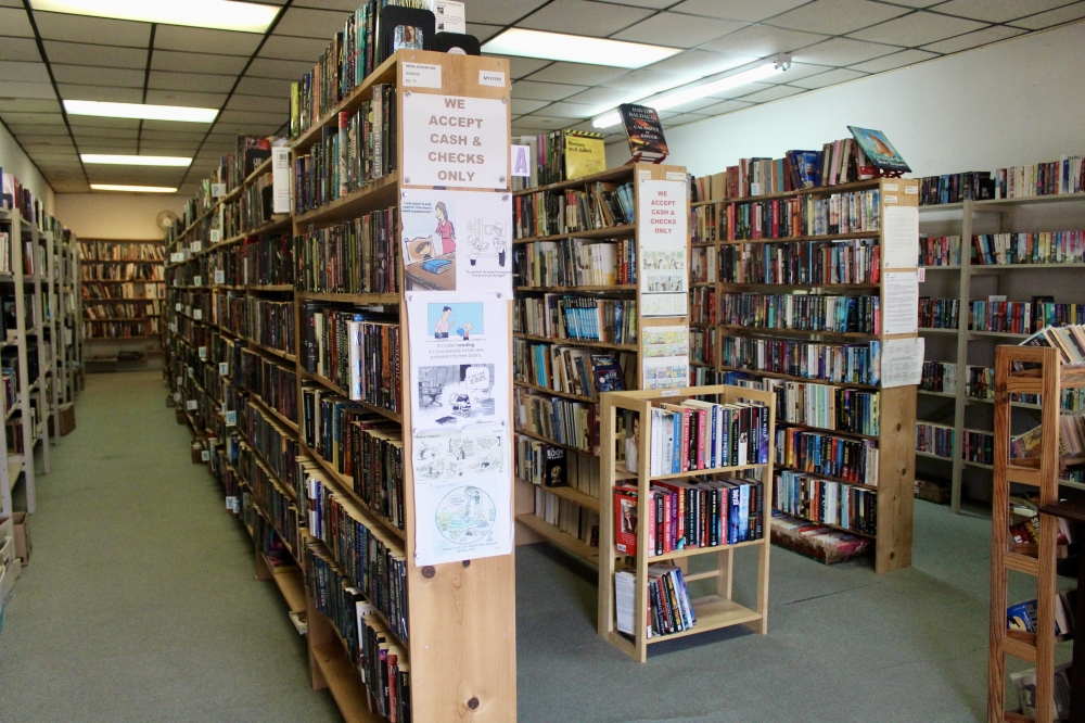 Books Abound carries a variety of genres organized by author. (Jovanna Aguilar/Community Impact)