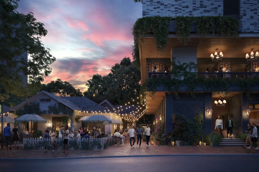 LV Collective preserved historic bungalows on the project site to serve as new bar and restaurant spaces. (Courtesy LV Collective)