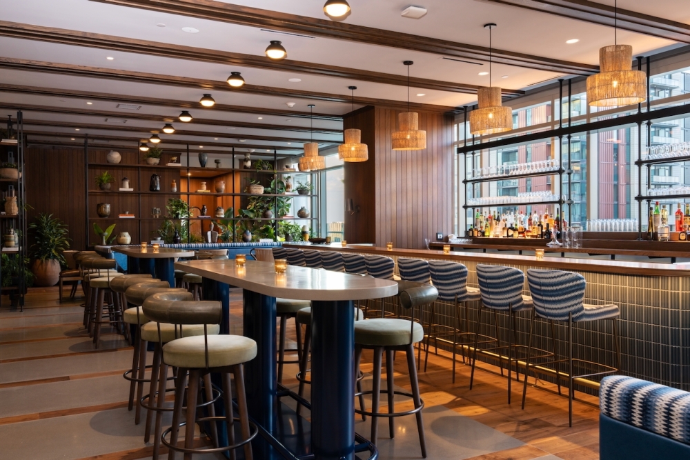 Amaya's 12th-floor dining room and patio is now open in the Paseo high-rise. (Courtesy LV Collective)