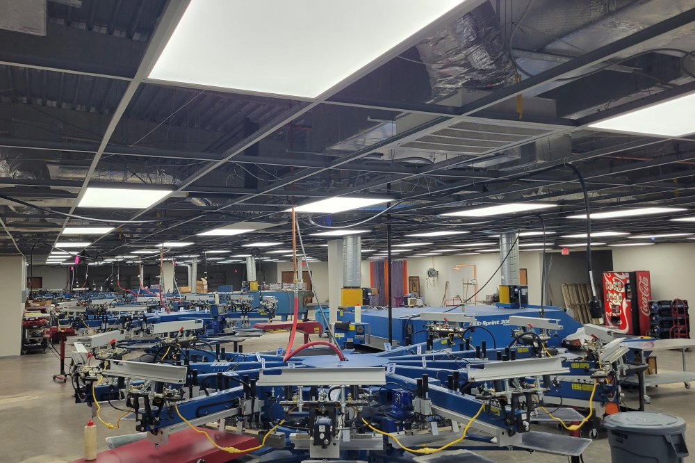 The business expanded into a new 30,000 square foot facility, streamlining operations. (Courtesy Austin Screen Printing and Embroidery)