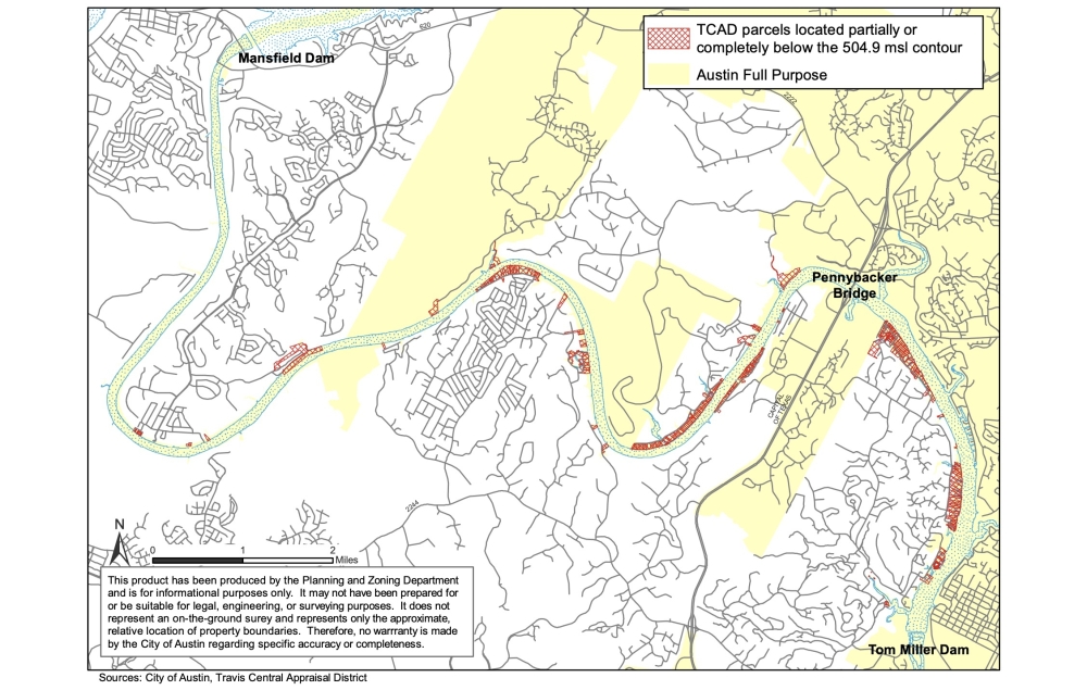 City leaders voted to resume taxing dozens of properties along Lake Austin in 2019. (Courtesy city of Austin)