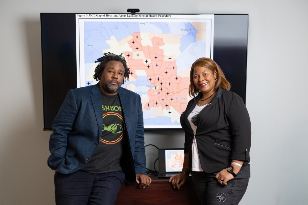 Portraits of Professor/Senior Author Chakema Carmack and lead Author Damien Kelly.