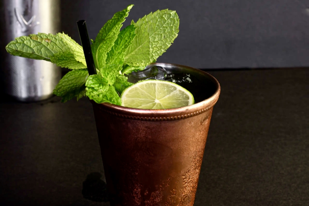 The God Gave Me Mule ($12) is made with Grey Goose, intense ginger liqueur, organic cane syrup, fresh lime juice, mint and ginger beer. (Courtesy On the Kirb)