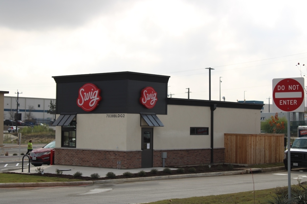 Swig's newest location is projected to open to the public on Dec. 29. (Andrew Creelman/Community Impact)