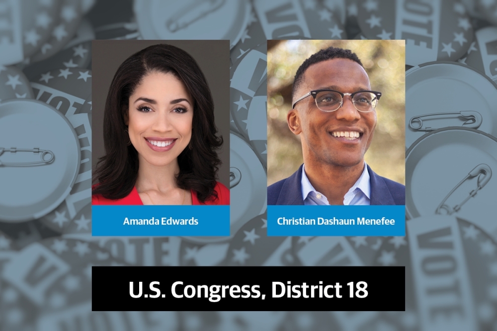 Democratic candidates Amanda Edwards and Christian Dashaun Menefee will face each other again in a special runoff election for Texas' 18th Congressional District. (Community Impact staff)