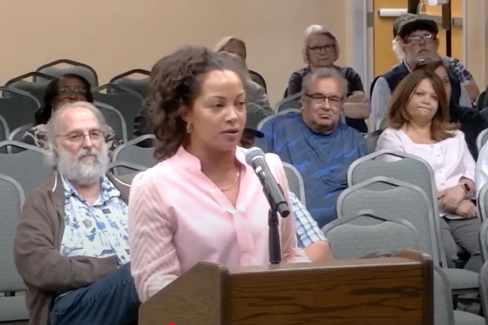 Bastrop resident Heather Green spoke during the March 11 council meeting, noting concerns over the North End Prairie project details. (Courtesy city of Bastrop)
