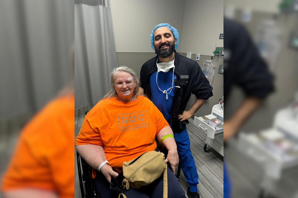 Dr. Shehz with a patient