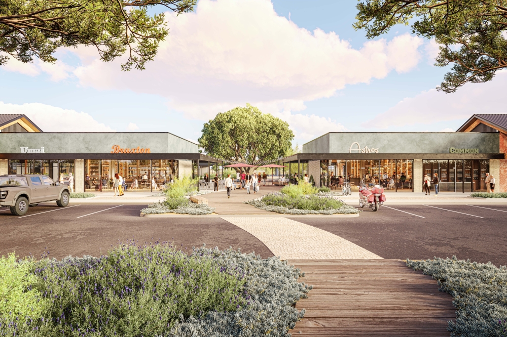 Once completed, the mixed-use development aims to create a space for Bastrop residents and visitors to live, work and play. (Rendering courtesy Pearl River Companies)